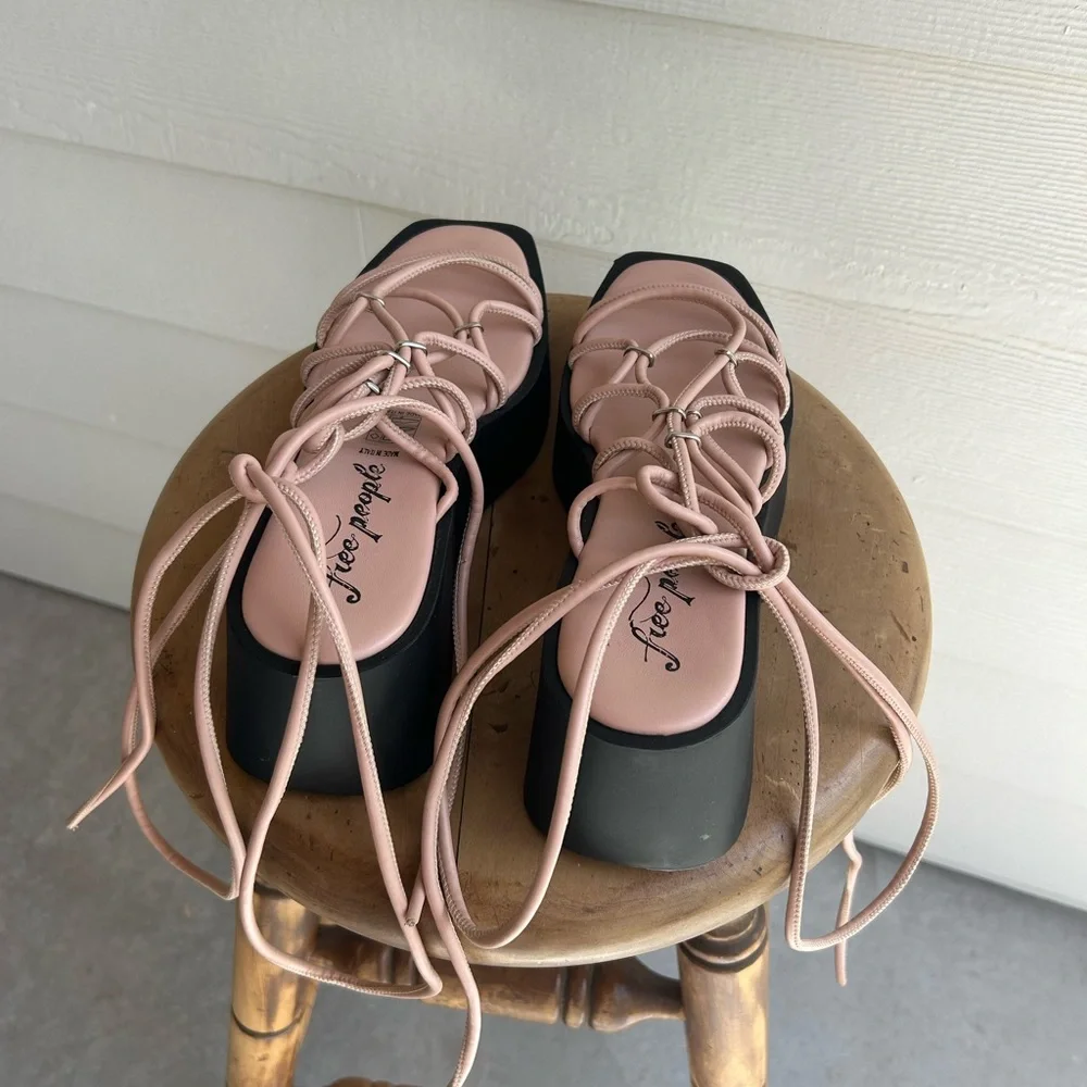 Free People Georgie Wrap Wedge Sandals